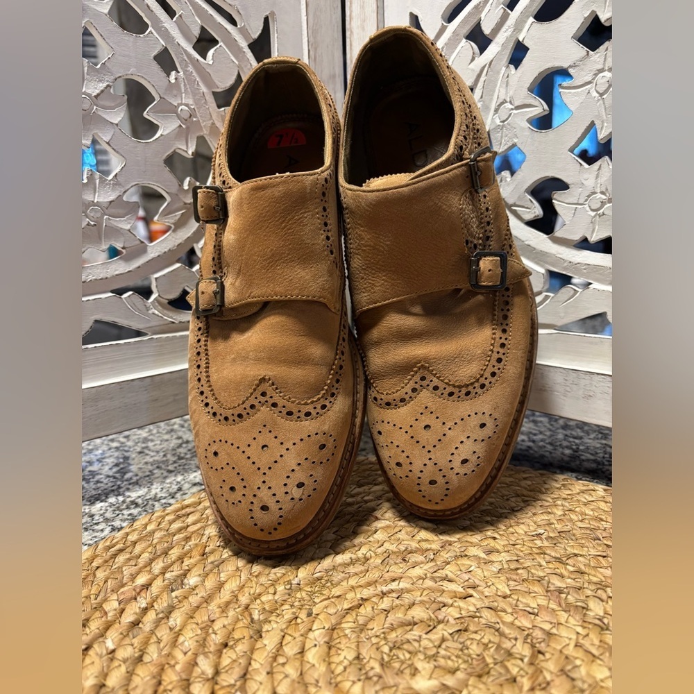 Aldo Men's Brown Brogue Oxfords - Picture 4 of 13